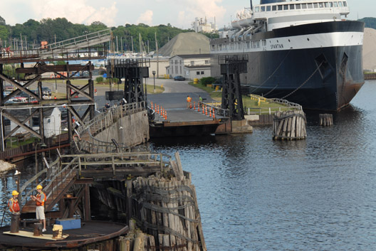 Quay and loading ramp in home port of Ludington, Michigan - 954