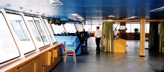 Looking to starboard from the port bridge wing